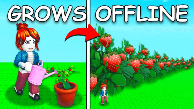 Offline growth feature in Grow a Garden Roblox